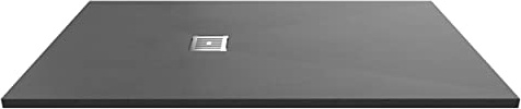 nuie NLT71054 Modern Bathroom Slimline Rectangular Shower Tray - Grill Not Included, 900mm x 1600mm, Slate Grey