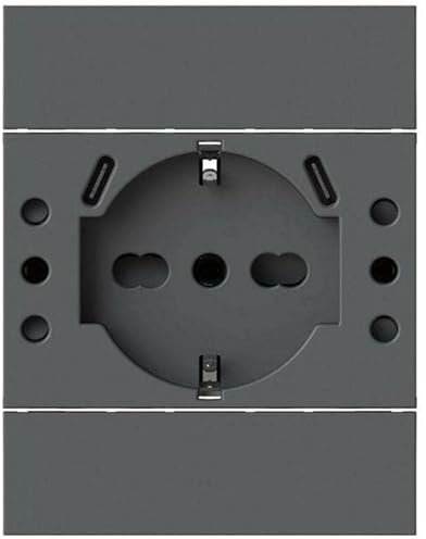 4Box - Presa da Incasso USB P503 compatibile con Bticino® LivingNow™ nera