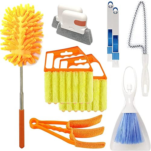 10 Stück Jalousienreiniger Staubwedel Werkzeug Set, Mini Jalousienreiniger Staubbürste, Handheld Air Conditioner Shutters Duster, Schmutzreiniger für Jalousie, Klimaanlage, Fensterrillenspalt