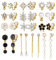 KALVICA 13/15 Paar Ohrclips Damen Baumeln Clip Ohrringe Set für Frauen Perle Blume Stern Leaf Knot Zirkonia Steine ohrclips ohne ohrlöcher Golden Nicht Piercing Ohrringe Set