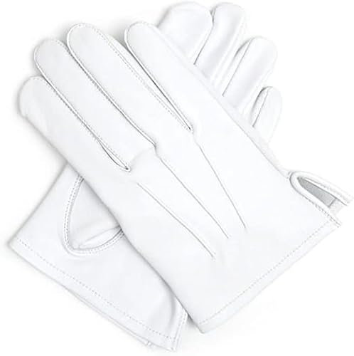 PRO FUTURE Handschuh aus 100 % weißem Leder, gefüttert, Weiß, 10