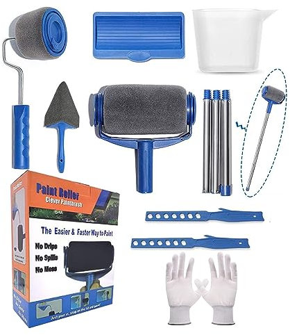 11PCS Paint Roller Set,Wall Paint Roller Set,Upgrade Version Paint Rollers,Paint Roller for House,DIY Home Wall Decorate Painting Kit