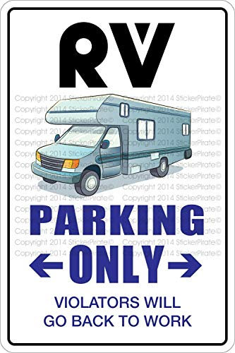 Panneau fantaisie en métal pour camping-car Parking Only 20,3 x 30,5 cm