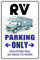 Panneau fantaisie en métal pour camping-car Parking Only 20,3 x 30,5 cm