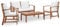 vidaXL Garten Lounge Set 4-TLG., Gartengarnitur mit viel Platz, Gartenmöbel mit 4 Sitzkissen 4 Rückenkissen, Sofagarnitur Gartensofa, Massivholz Akazie