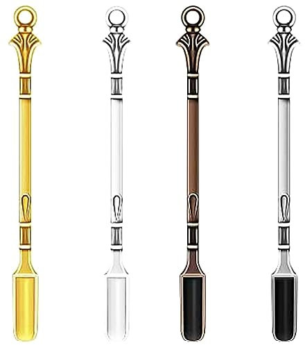 JOCXZI Mini Cucchiaio Retro - 4Pcs Polveri Cucchiaio,Fiuto Cucchiaio, Cucchiaio da Fiuto Tabacco da Fiuto Cucchiaio Cucchiaio Capsule Ripieno per Medicina Sali Spezie