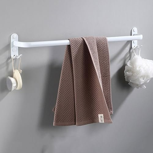 nvdsivee Porte-Serviettes Mural Barres Porte-Serviettes Multicouche avec Crochets Espace Aluminium Porte Serviette pour Salle de Bain, Cuisine d'hôtel, Style Contemporain (50 cm, Blanc, 1 Couche)