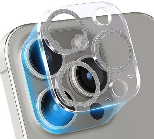 PaceBid Pellicola Fotocamera per iPhone 15 Pro/iPhone 15 Pro Max, Vetro Temperato Protezione Lente Pellicola Anti-Graffio, Durezza 9H, Bubble Free Compatibile con iPhone 15 Pro/15 Pro Max (Argento)