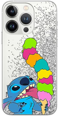 ERT GROUP mobile phone case for Apple Iphone 13 PRO MAX original and officially Licensed Disney pattern Stitch 015 optimally adapted to the mobile phone, with glitter overflow effect
