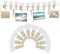 Feelorna 20 pièces Mini Pinces à Linge en Bois, Mini Pinces à Linge en Forme de Coeur avec 2 mètres de Corde de Jute, Mini Pinces à Linge en Bois pour la décoration de Photos DIY (Blanc)