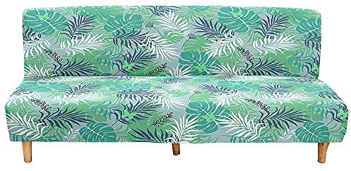 DOTBUY-SHOP Sofabezug Ohne Armlehnen, Natur Pflanze Druck Armlose Sofabettüberzug, Stretch Schonbezug Klappbar Sitzcouch, Sofa Schutz, für Klappsofa Bett (L-190~230cm,Anlage)