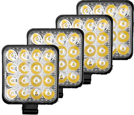 InkRaz Blocchi luci antinebbia 4Pcs - Bar Worklight 48W Offroad Work Light 12V Auto Light Fendinebbia Faretto Per Camion ATV 4 I Tractor