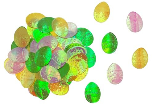 Oblique Unique® Osterei Konfetti irisierend Gelb Grün Rosa als Streu Deko Tischdeko Streuteile Dekoration für Ostern oder zum Basteln