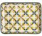 Große rechteckige Seifenschale Ablage Art Deco aus Keramik, rechteckig mit Löchern für den Wasserablauf, 13 x 10 x 2 cm