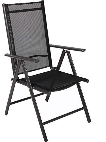 VCM 2er Set Gartenstuhl | klappbar | Maße ca. H. 105 x B. 56 x T. 65 cm | Aluminium | Campingstuhl | Gartenmöbel Anthrazit