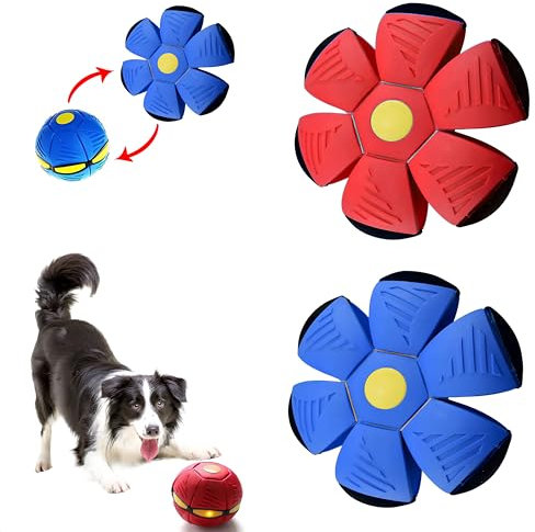 FURRY FRIENDS BAZAR Interactive Dog Toy, Toys for Little Dogs, Pet Droid Interactive Saucer Ball, Blue