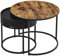 VASAGLE Couchtisch rund, 2er Set, Beistelltisch, Satztisch, modern, versteckter Stauraum, Tablett, für Wohnzimmer, Schlafzimmer, Balkon, vintagebraun-tintenschwarz LCT044K01