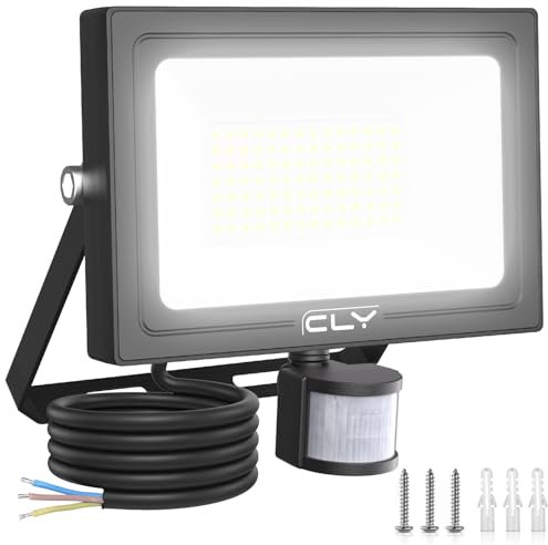 CLY Led Strahler mit Bewegungsmelder Außen, 80W 7520LM Außenstrahler 6500K Kaltweiß LED Fluter Superhell Außenleuchte IP66 Wasserdicht Flutlicht Scheinwerfer Aussen für Garten Garage Hinterhof