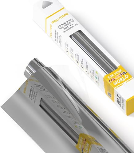 POLI-FLEX® BRILLIANT (MIRROR) Transferfolie für Textilien – Brilliantfolie mit Spiegeleffekt zum Aufbügeln, Plotterfolie für DIY Shirts, Silber, 30,5 cm x 61 cm
