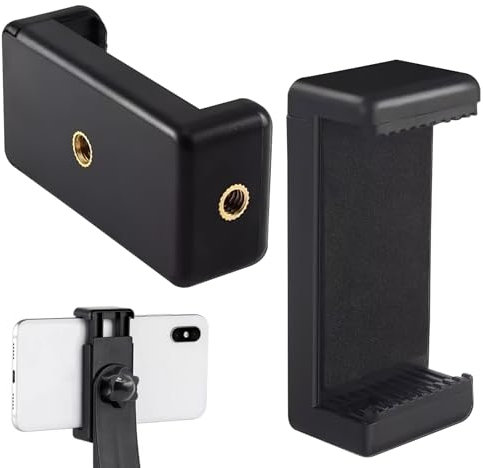 Trípode para Teléfono Móvil, Soporte Ajustable con Orificio para Tornillo de 1/4, Extensión de Fijación de Mano, Adaptador Universal (Negro)