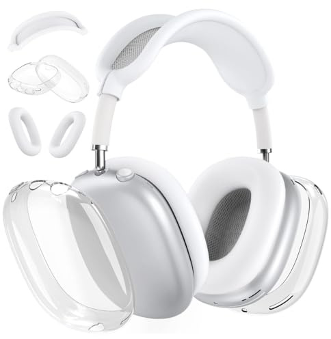 CENPEK Soft Case Cover Kompatibel mit AirPods Max-Kopfhörern, transparente, Kratzfeste Ohrpolster-Hülle, TPU-Schutzhülle für Ohrmuscheln, Zubehör, staubdichte Kopfbügelabdeckung