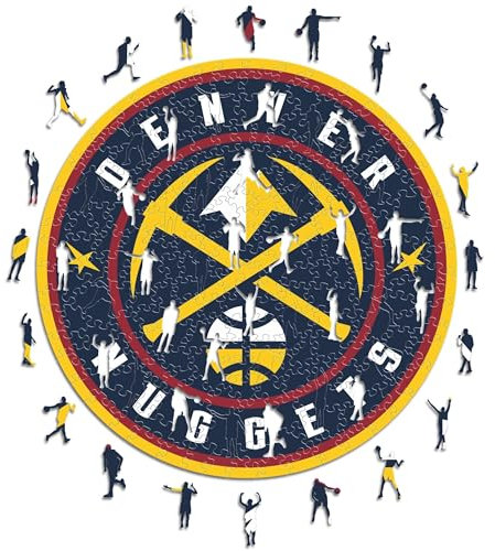Iconic Puzzles - Denver Nuggets, Logo, Holzpuzzle, offiziell lizenziert von der NBA, 100% nachhaltig, Größe M, 270 Teile