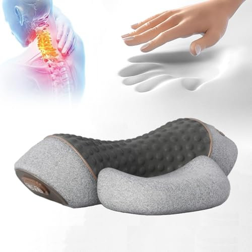 lewitools Pillow Traction Massager 2025 Neu für Nacken Buckel - 3-in-1 Zervikales Nackenkissen mit Wärmetherapie, Memory-Schaum zur Linderung von Nackenschmerzen, Ergonomisches Nackenmassagegerät