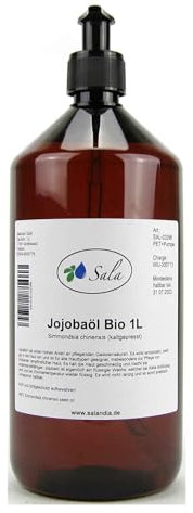 Sala Jojobaöl kaltgepresst BIO 1 L 1000 ml PET Flasche mit Pumpe