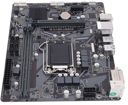 B460M D2VX SI Placa Madre de la Computadora, 2 DDR4 DIMM M ATX PCI E 3,0 Placa Madre de Escritorio para LGA 1200, para CPU Core 10th Gen, 1x PCIE X16, 4X SATA III, 1x M.2, DVI,
