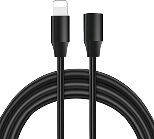 YWIBAHS Lightning Extension Cable iPhone Extender Adapter Cord Adapter Male to Female Compatible with Mac - 3.3FT / 1M, Black