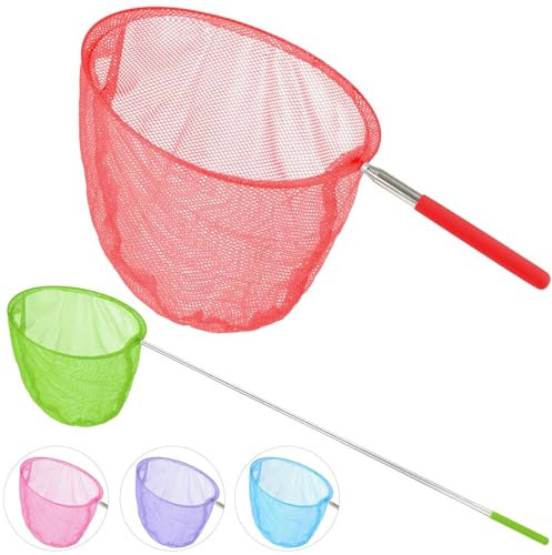 2 x Crabbing & Fishing Nets for Kids – Telescopic Long Handle Extendable Rock Pool & Pond Dipping Net – Fish & Crab Catching Net for Beach