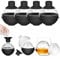 Cubiteras para Hielo Grande Redondos con Tapa de Embudo - Moldes de Silicona de 6 cm para Cubitos de Hielo para Whisky, Cócteles, Vino y Otras Bebidas - Bandeja de Hielo Circular Reutilizable (4 pcs)
