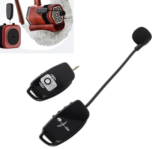 SustVita Clip On Instrument Microphone, Violin Pickup Microphone for Saxophone and Erhu, Wireless Receiver and Transmitter, Ideal for Live Performance