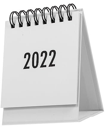 Veemoon 1 Stück Mini-Kalender Mini 2022 Kalender für Kalender für Schreibtisch weißer Schreibtisch Tischkalender 2021-2022 Home Office -Kalender kleiner Schreibtischkalender PVC