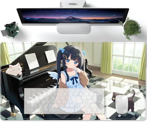 Gaming Mouse Mat Large Mouse & Keyboard Mouse Pad, Anime Mädchen XXL Mauspad,Non-Slip Rubber Base Desk Mat 600x300x3mm