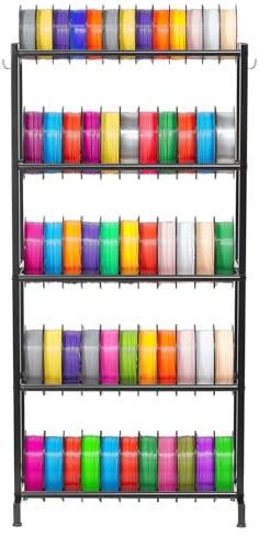 VEVOR Filament Lagerregal für 3D-Drucker, 5 Ebenen, Filamentspulenhalter, 635 x 320 x 1300 mm Tragkraft 45,3 kg pro Ebene, 3D-Druckerzubehör Organizer für 3D-Druckstudio, Werkstatt, Schwarz