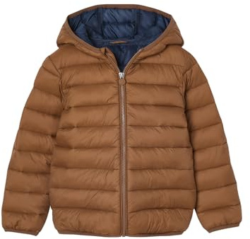 Vertbaudet Jungen Steppjacke mit Kapuze und Recycling-Polyester, Übergangsjacke hellbraun 86