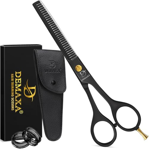 Thinning Shears for Hair Cutting - DEMAXA Hair Thinning Scissors Professional Barber’s Texturizing Shears for Salon & Home Use - 6.5-inch Black High Carbon Stainless Steel Thinning Sheers