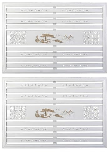 LIKANGLONGJU Cache Radiateur en Métal, Grille Cache Radiateur, Fixation Murale, Antirouille, avec Boucle, Convient pour Chambre et Salon(White,60x60cm/24x24in)
