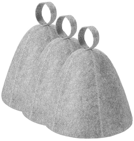 Pqahffowr Anti Heat Sauna Hat Thicken Wool Felt Shower Cap Hair Turban Quickly Towel Drying Towel Hats for Sauna Bathroom Easy to Use Grey