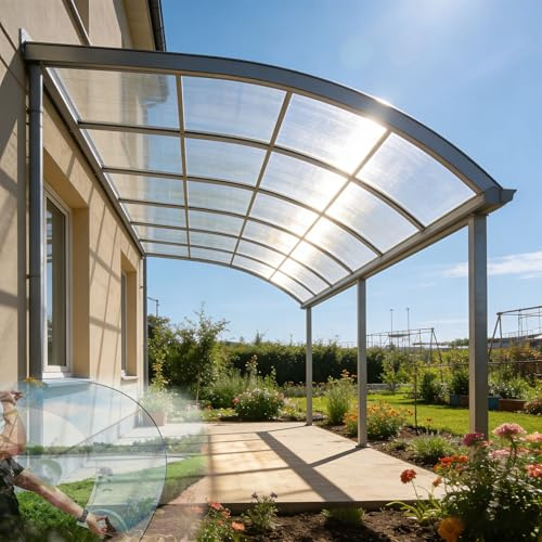 Feuille Polycarbonate 1-3mm, Facile à Couper, Plaque pour Serre, pour Jardin Garage Hangar Auvent, Feuille en Verre Acrylique Claire(1 * 2m*2mm/3.3 * 6.6ft*0.078in)