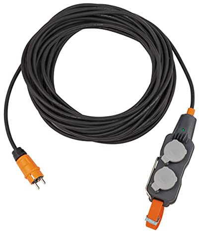 Brennenstuhl professionalLINE Powerblock mit Verlängerungskabel IP54 4-fach 25m schwarz H07RN-F 3G1,5-9161250160