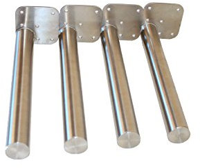 Élégant pieds de table en acier inoxydable V2 A (AISI 304) – Lot de 4 – montagefertig – 100% INOX