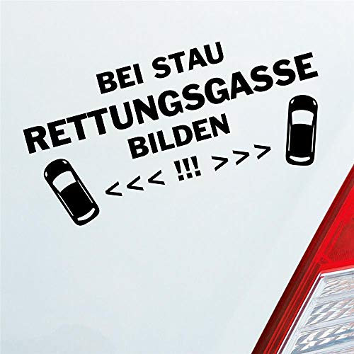 Hellweg Druckerei Bei Stau Rettungsgasse bilden! Feuerwehr Leben retten Auto Aufkleber Sticker Heckscheibenaufkleber