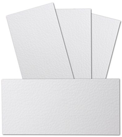 100 Stück DIN Lang Karton gehämmerte Struktur - Farbe: Weiss - 99 x 210 mm - 250 Gramm pro m² - Einzelkarte ohne Falz - Ideal zum Basteln, Scrapbooking, Grußkarte - GUSTAV NEUSER