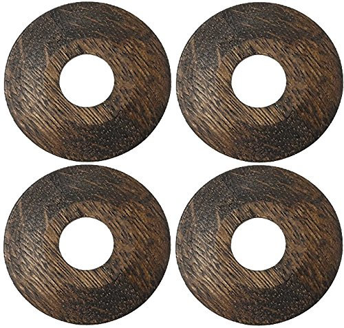PK of 4 X O' SO EEZY Solid Oak Pipe Surround Overall Size: 45mm to Suit 15MM Pipes - Laser Cut - EASYFIT - Light, Medium Dark (Dark/Teak)