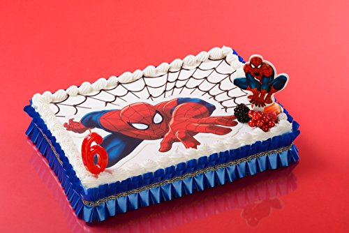 les colis noirs lcn Forme Azyme Spiderman 26x16cm - Décoration Gâteau Anniversaire Goûter - 050