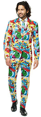 Opposuits Superhero Anzug für Herren besteht aus Sakko, Hose und Krawatte - Harry Potter, The Joker, Dark Knight, Spiderman & Marvel, Marvel Comics, 52