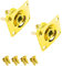 1/4''Square Jack Output Plate Socket for Electric Guitar(Pack of 2) (Gold)