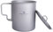 iBasingo Tasse Pot de Camping Portable Ultraléger en Titane Outdoor Vaisselle Can Tasse à thé en titane avec anse pliable et couvercle 750ml
